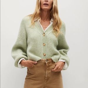 Mango button rubbed cardigan